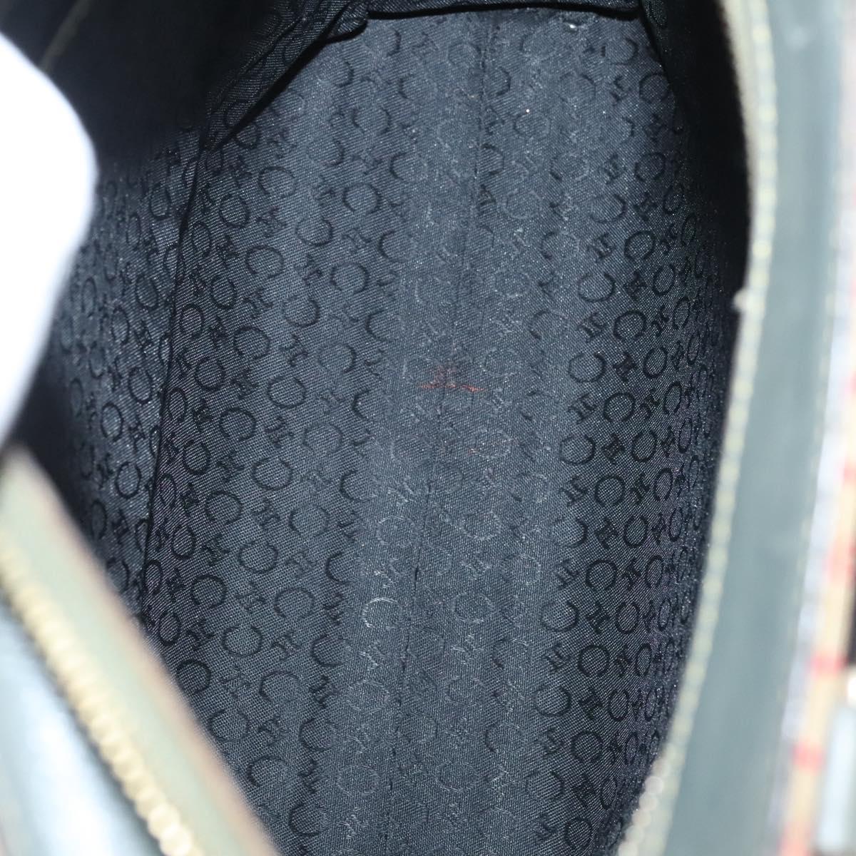 CELINE C Macadam Canvas Hand Bag Beige Gold Auth 118212