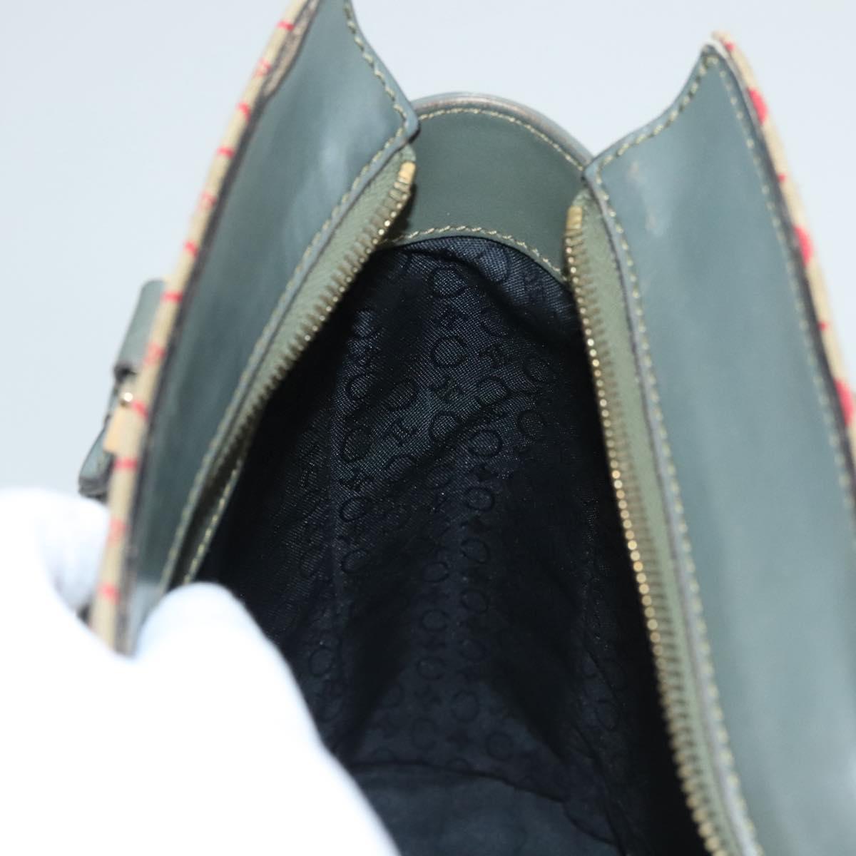 CELINE C Macadam Canvas Hand Bag Beige Gold Auth 118212