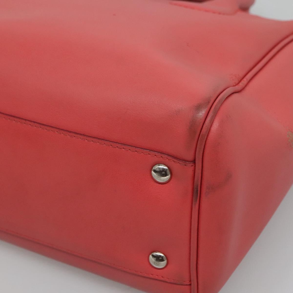 Salvatore Ferragamo Hand Bag Leather 2way Pink Silver Auth 118214