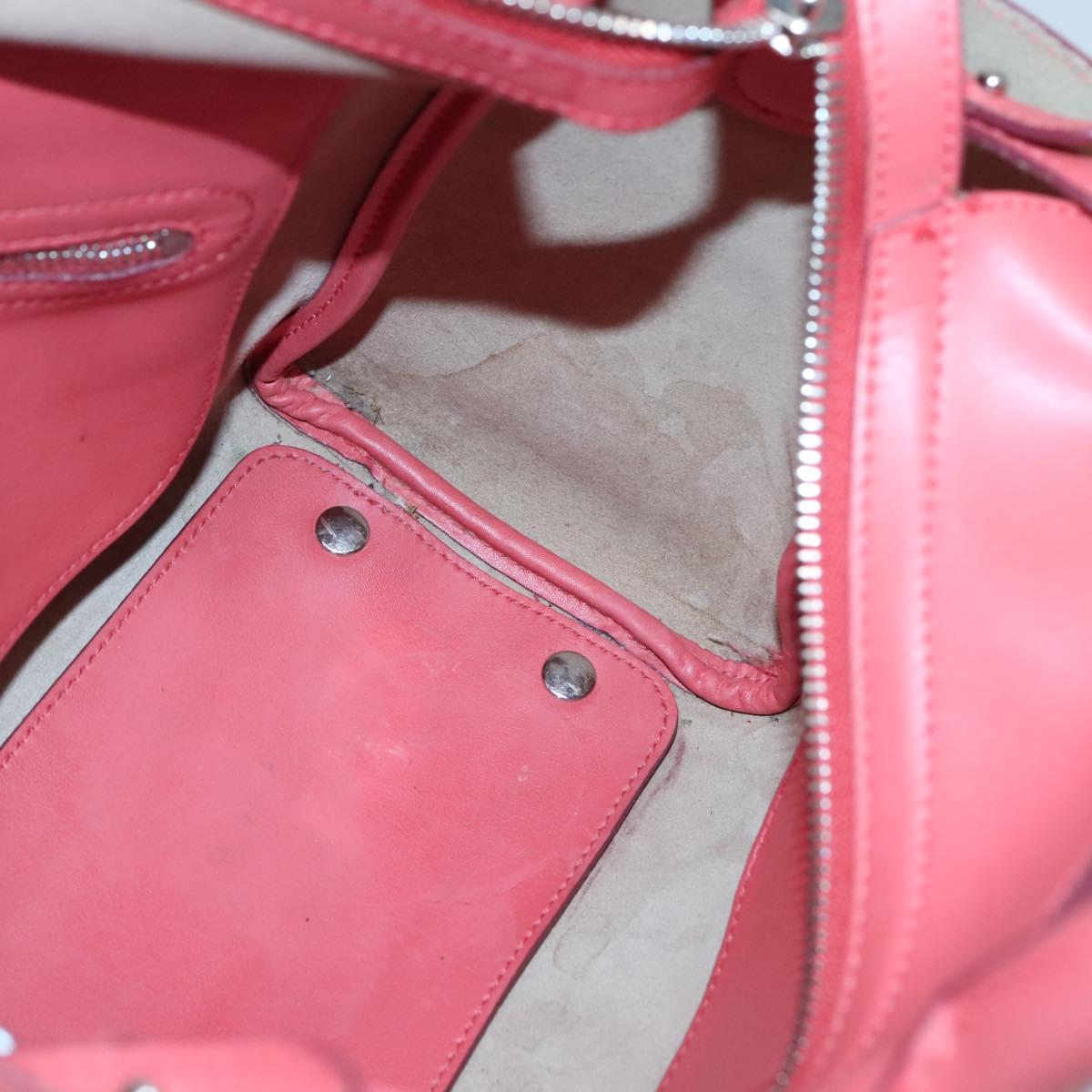 Salvatore Ferragamo Hand Bag Leather 2way Pink Silver Auth 118214