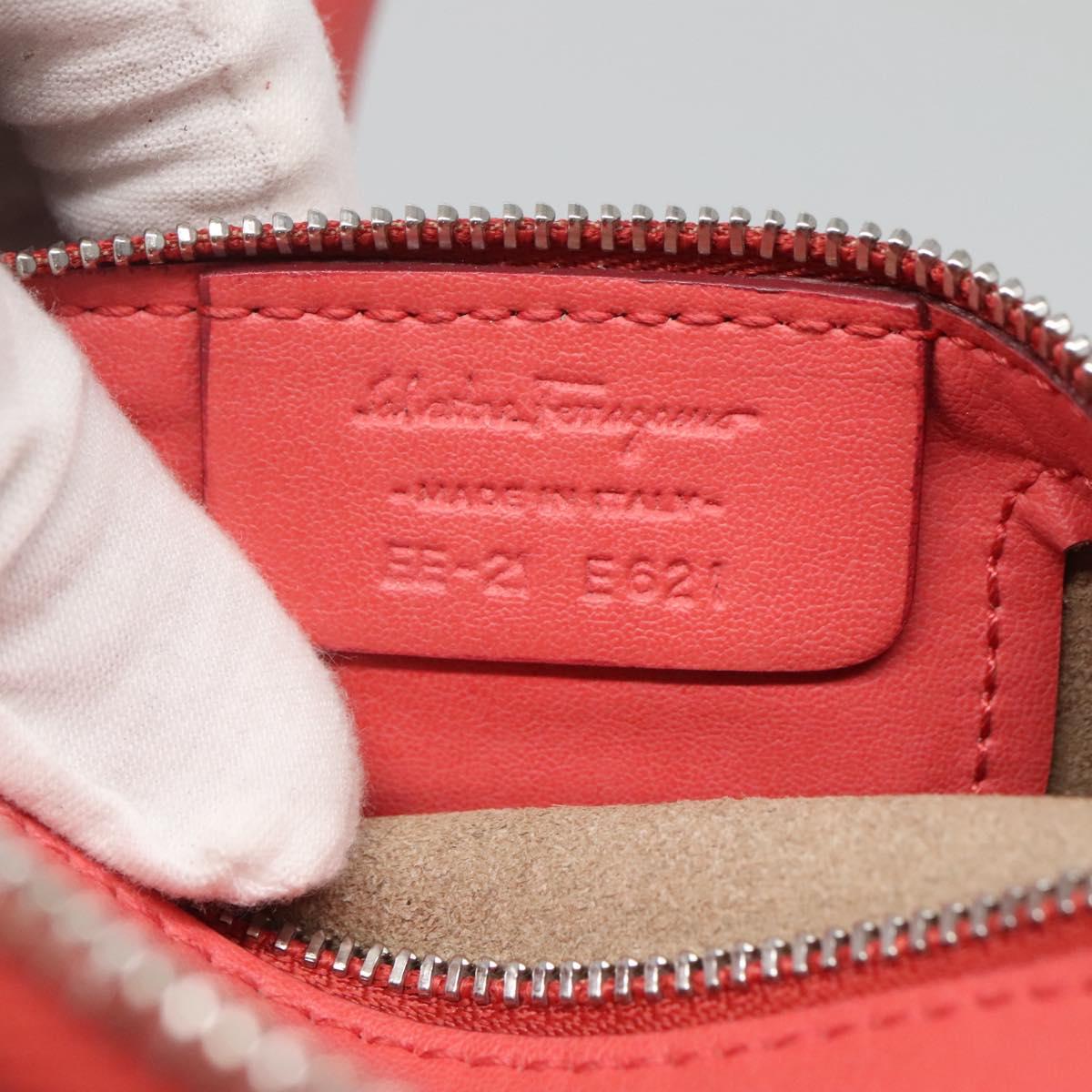 Salvatore Ferragamo Hand Bag Leather 2way Pink Silver Auth 118214