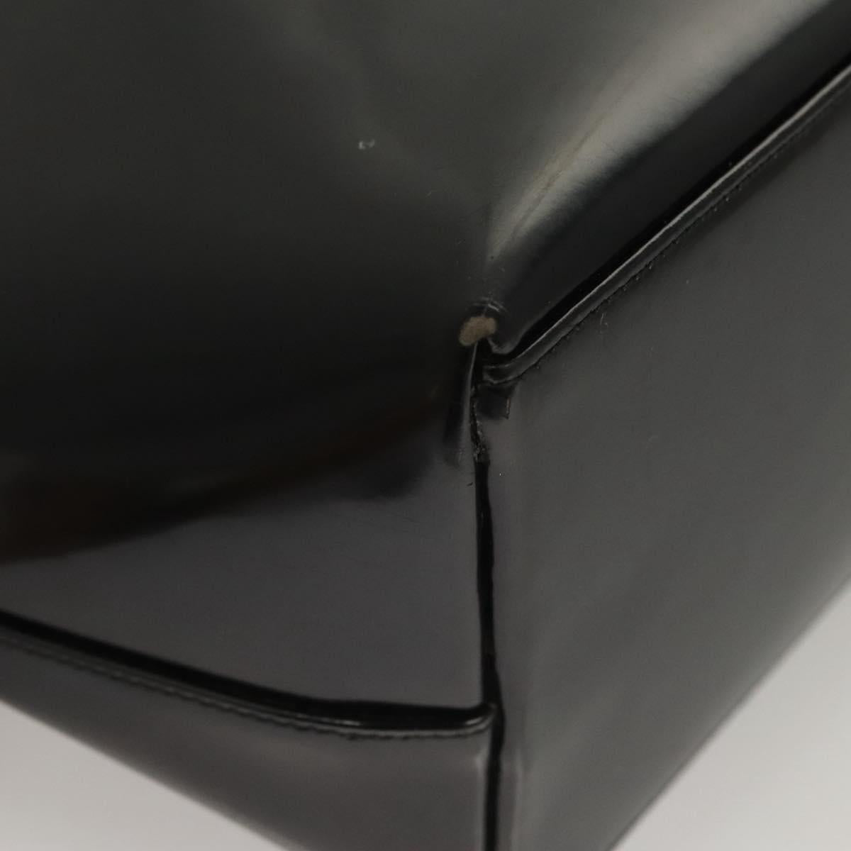 GUCCI Shoulder Bag Enamel Black 000 2058 0559 0 Auth 118218