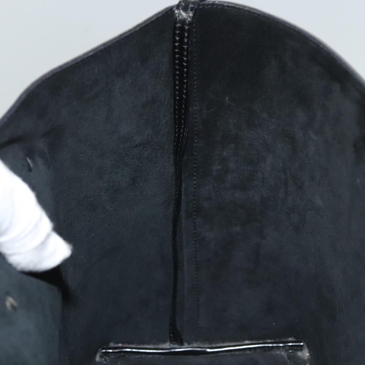 GUCCI Shoulder Bag Enamel Black 000 2058 0559 0 Auth 118218