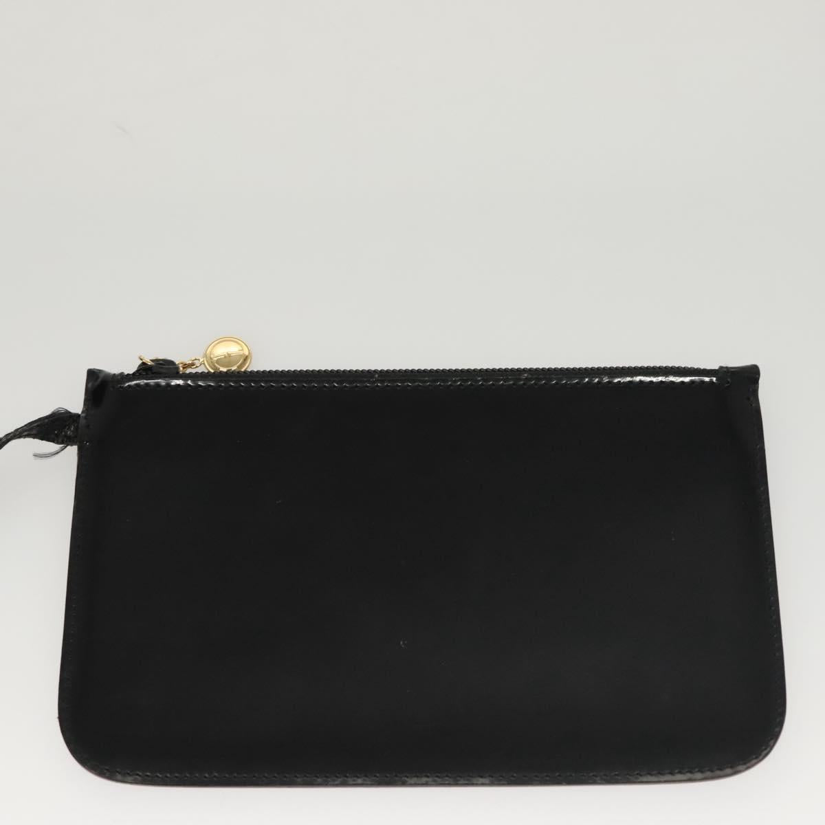 GUCCI Shoulder Bag Enamel Black 000 2058 0559 0 Auth 118218