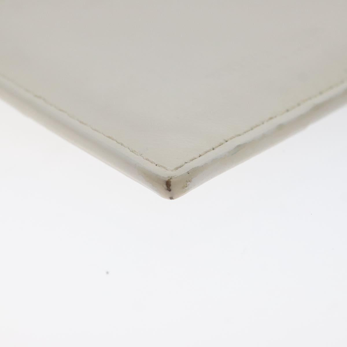 BOTTEGA VENETA MAXI INTRECCIATO Coin Purse Leather White Gold Auth 118221