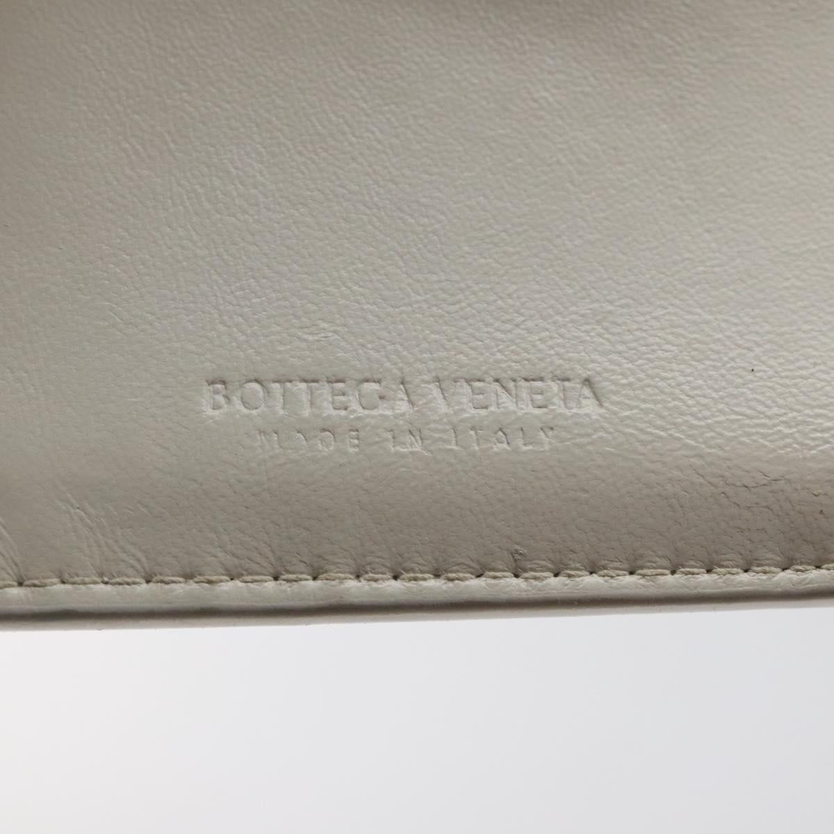 BOTTEGA VENETA MAXI INTRECCIATO Coin Purse Leather White Gold Auth 118221