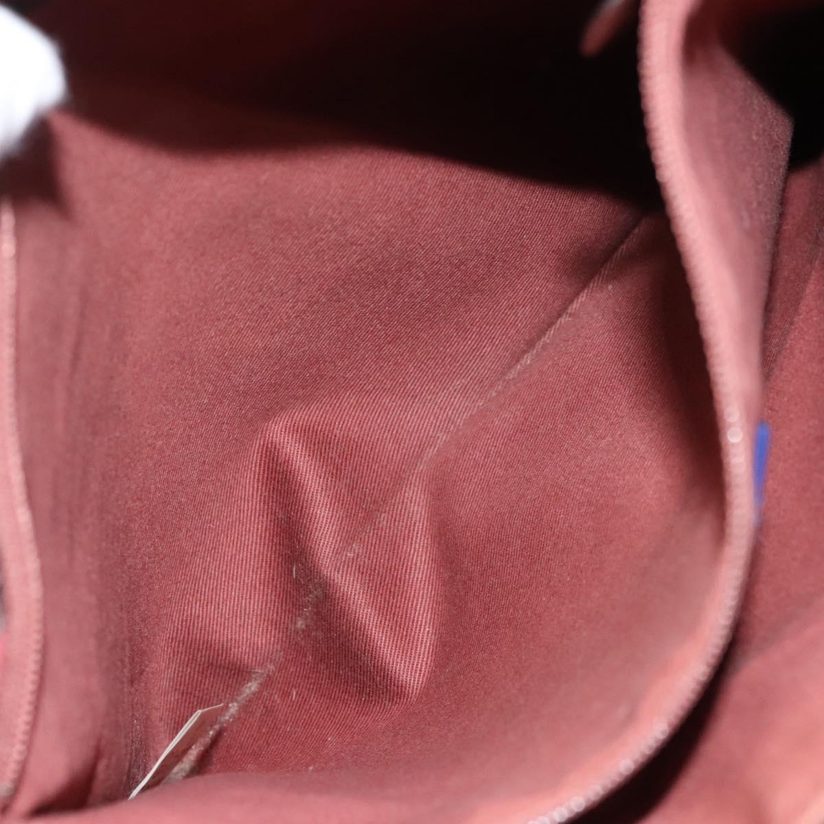 BURBERRY Nova Check Blue Label Tote Bag Canvas Pink Silver Auth 118227