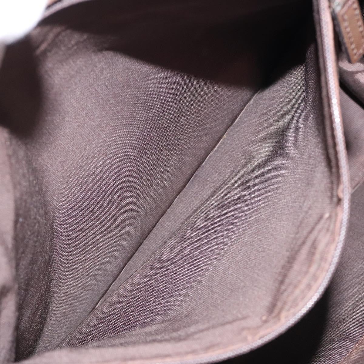 BURBERRY Nova Check Tote Bag Canvas Beige Silver Auth 118228