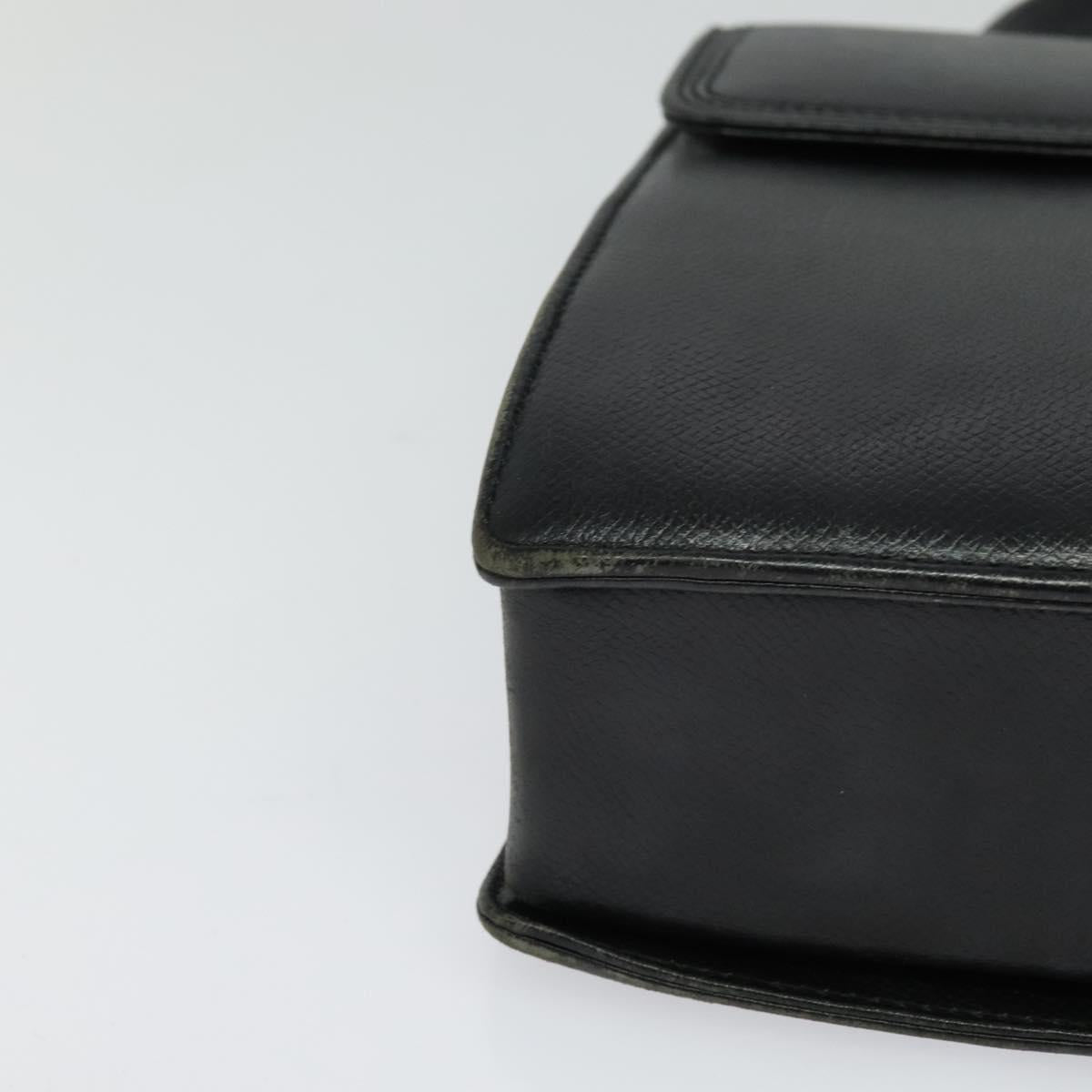 VALENTINO Hand Bag Leather 2way Black Gold Auth 118234