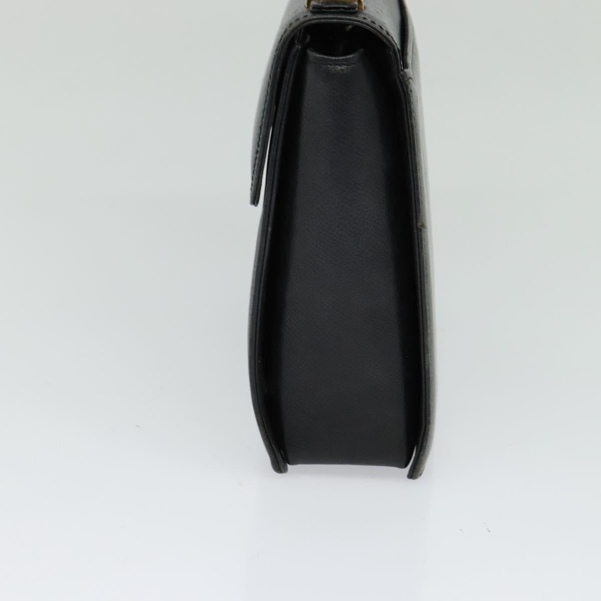 VALENTINO Hand Bag Leather 2way Black Gold Auth 118234