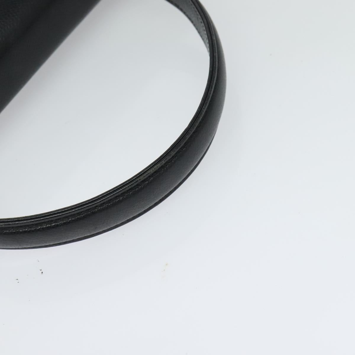 VALENTINO Hand Bag Leather 2way Black Gold Auth 118234