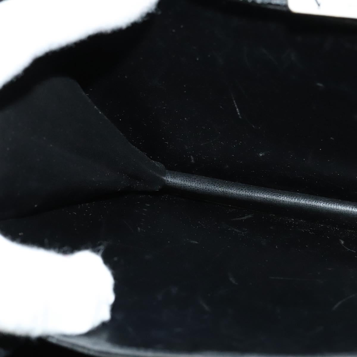 VALENTINO Shoulder Bag Leather Navy Gold Auth 118235