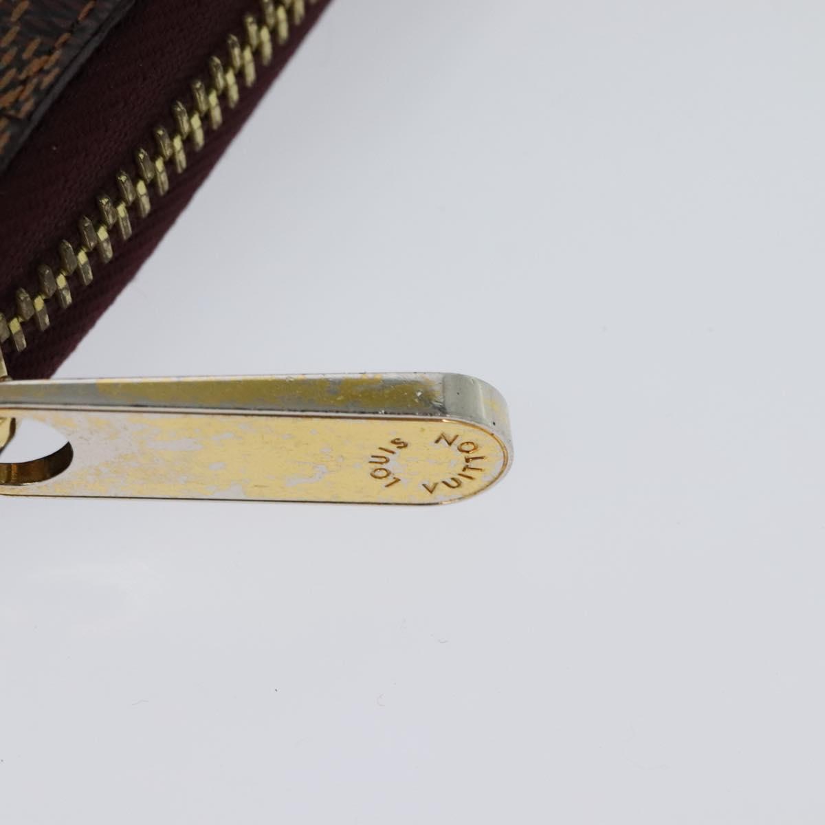 LOUIS VUITTON Damie Payette Zippy Wallet Long Wallet Red N63174 LV Auth 118242V