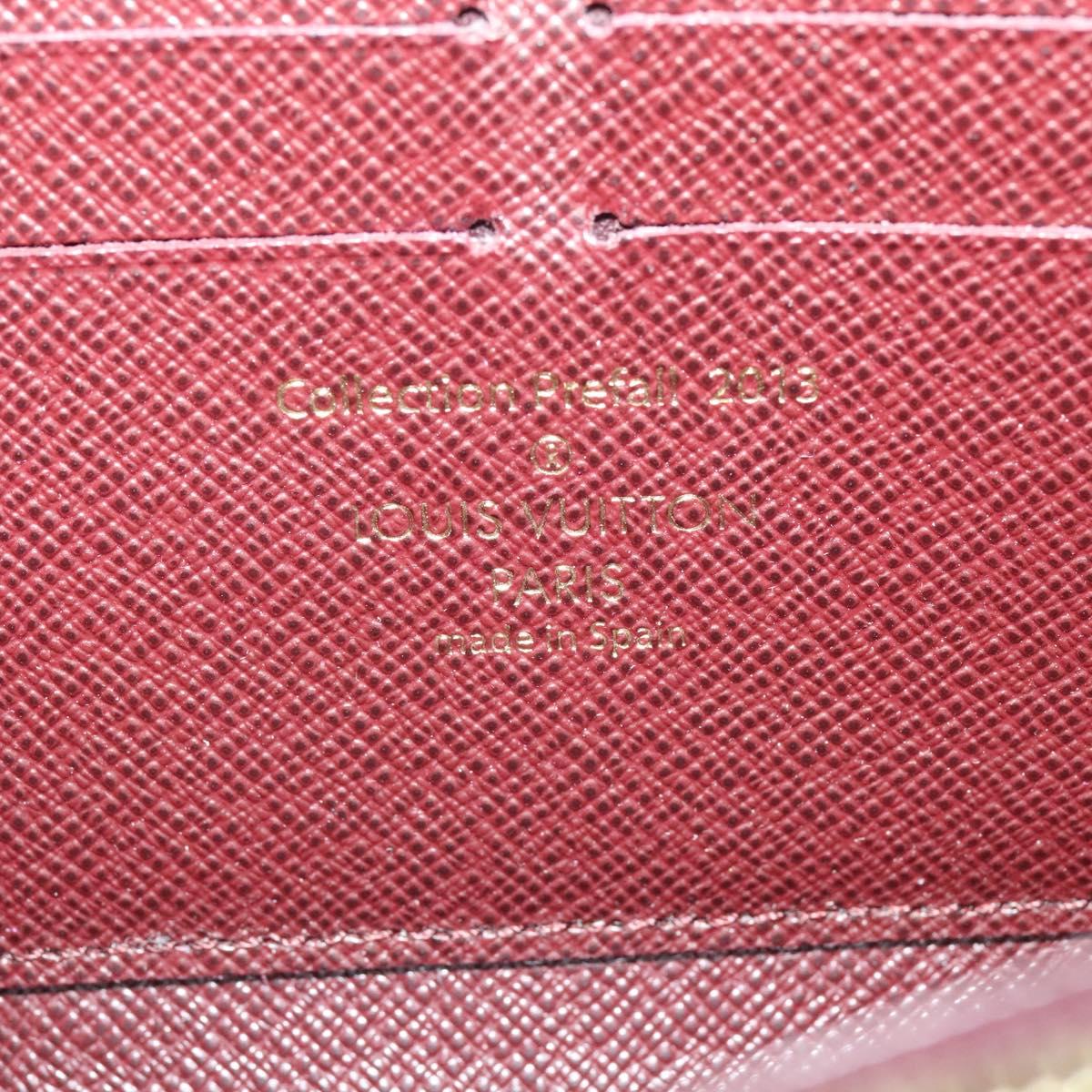 LOUIS VUITTON Damie Payette Zippy Wallet Long Wallet Red N63174 LV Auth 118242V
