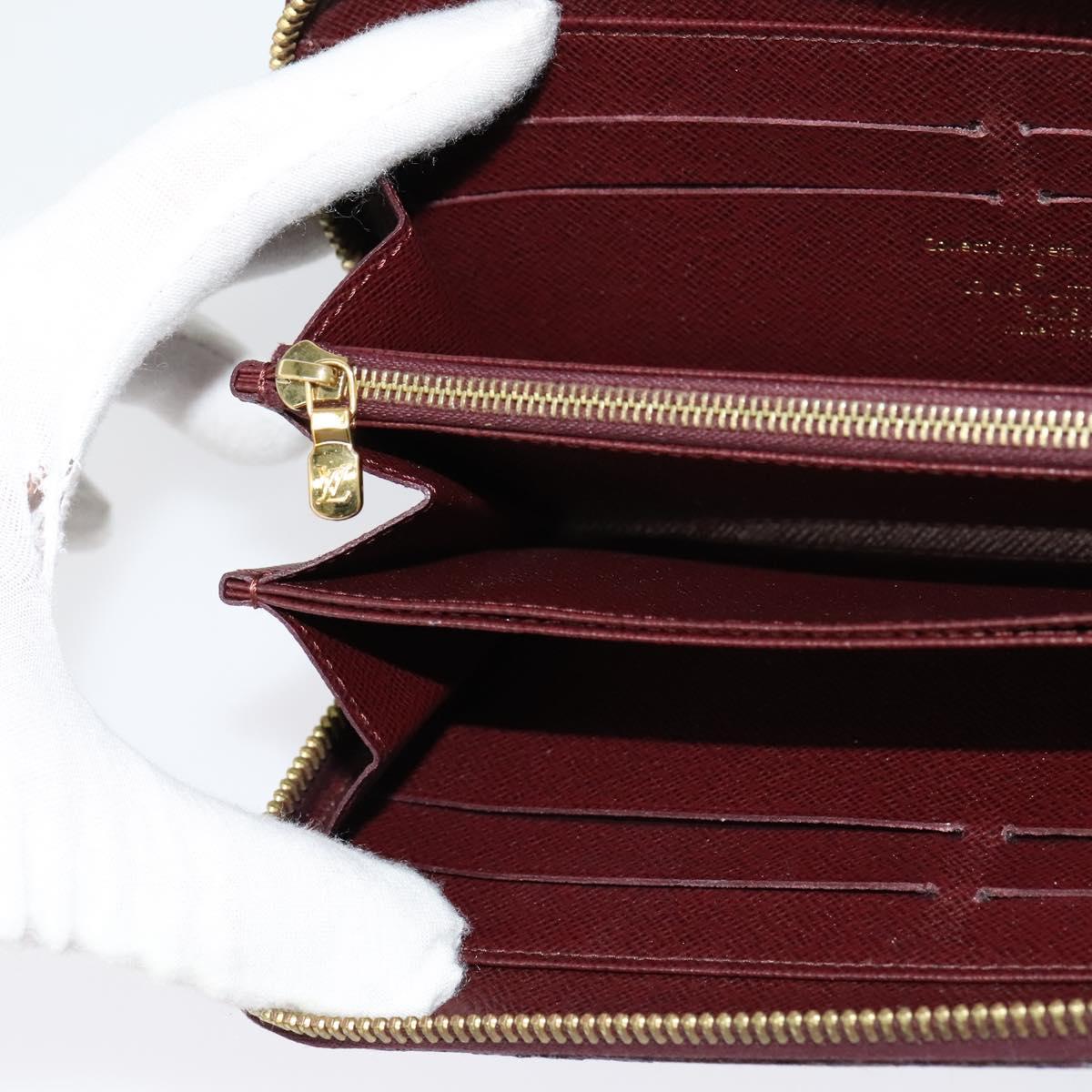 LOUIS VUITTON Damie Payette Zippy Wallet Long Wallet Red N63174 LV Auth 118242V