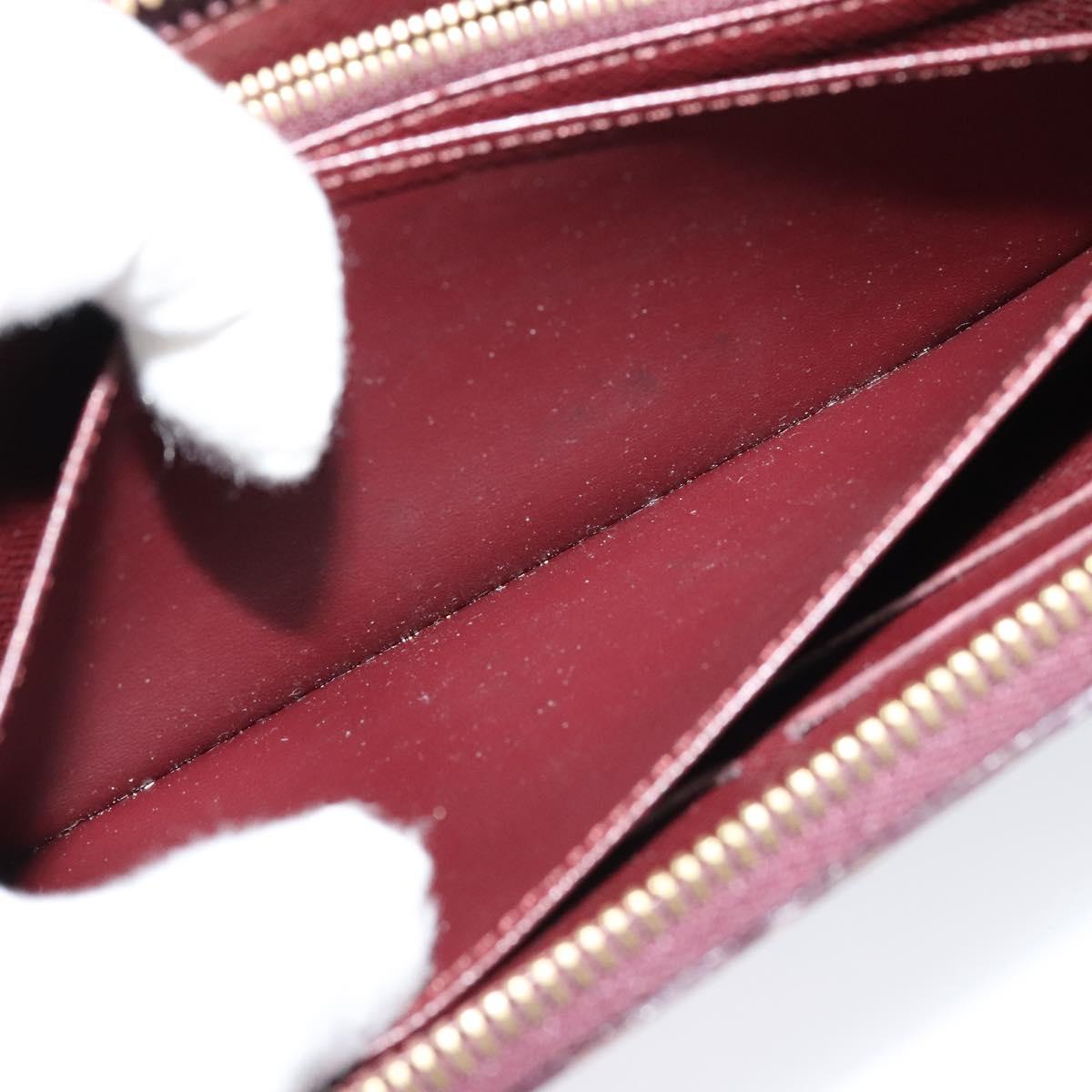 LOUIS VUITTON Damie Payette Zippy Wallet Long Wallet Red N63174 LV Auth 118242V