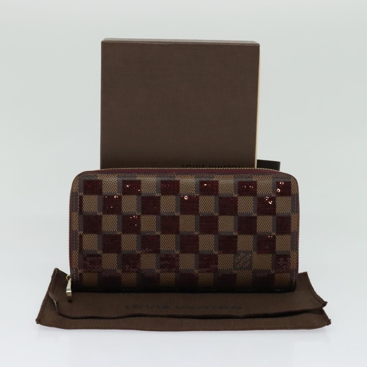 LOUIS VUITTON Damie Payette Zippy Wallet Long Wallet Red N63174 LV Auth 118242V