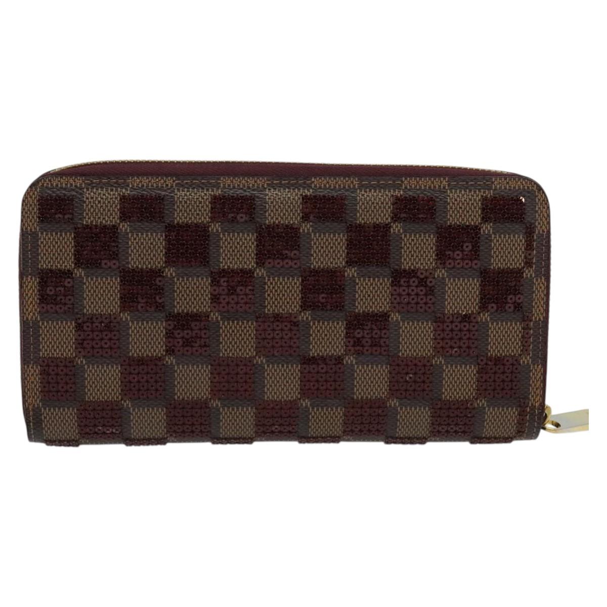 LOUIS VUITTON Damie Payette Zippy Wallet Long Wallet Red N63174 LV Auth 118242V