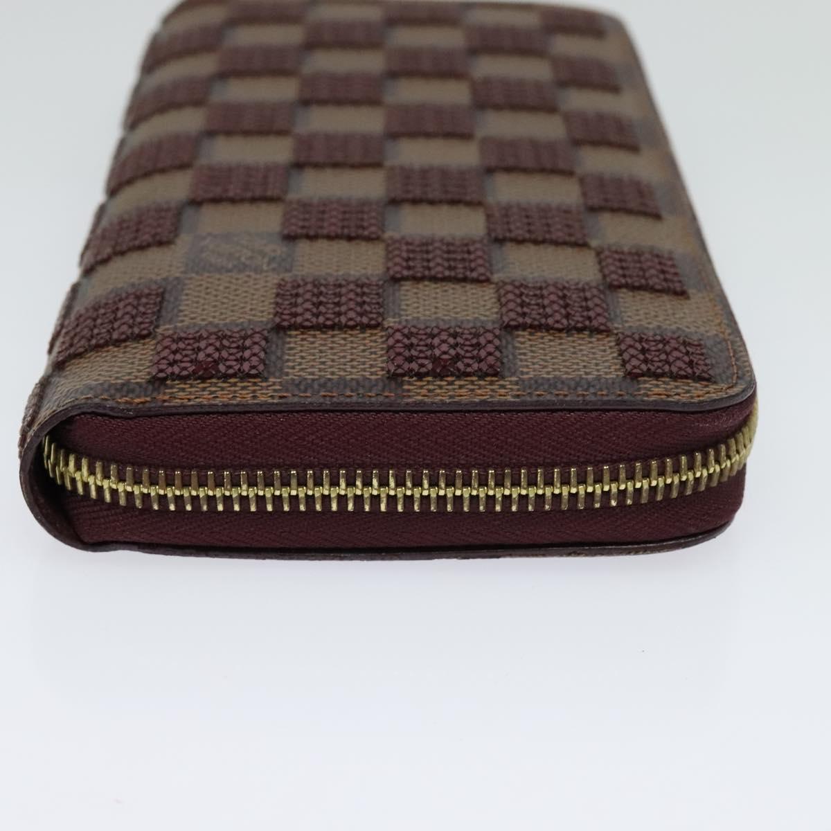 LOUIS VUITTON Damie Payette Zippy Wallet Long Wallet Red N63174 LV Auth 118242V