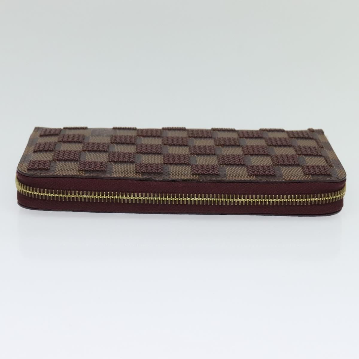 LOUIS VUITTON Damie Payette Zippy Wallet Long Wallet Red N63174 LV Auth 118242V