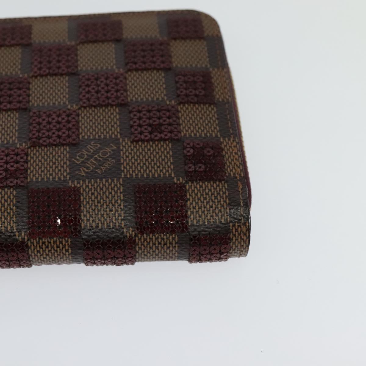 LOUIS VUITTON Damie Payette Zippy Wallet Long Wallet Red N63174 LV Auth 118242V