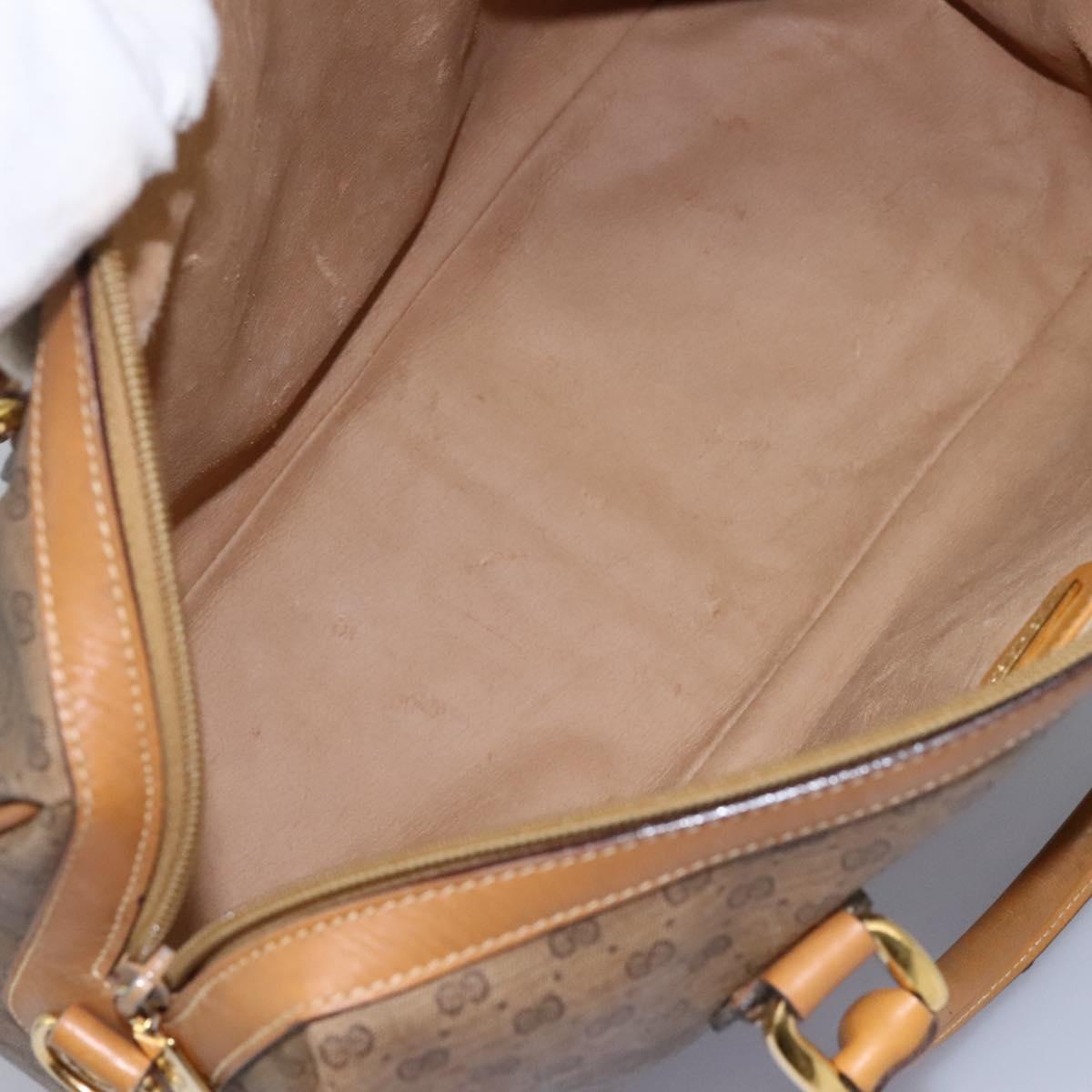 GUCCI Micro GG Supreme Hand Bag PVC 2way Beige Gold 002 123 0033 Auth 118246