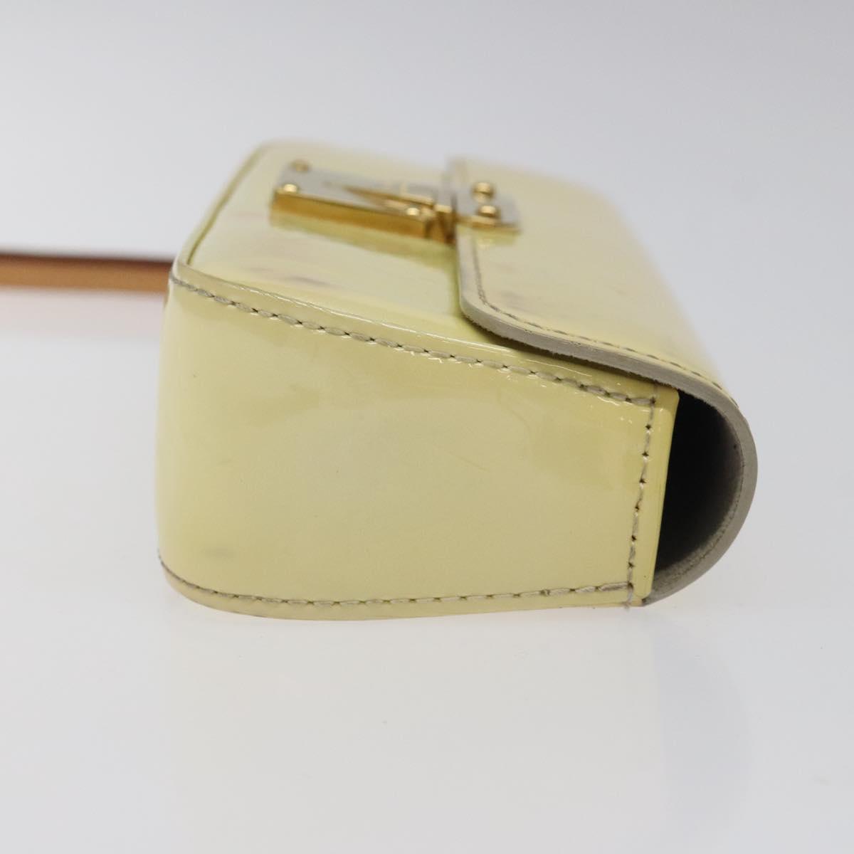 LOUIS VUITTON Vernis Pochette lagoon Glasses Case Perle M91801 LV Auth 118256