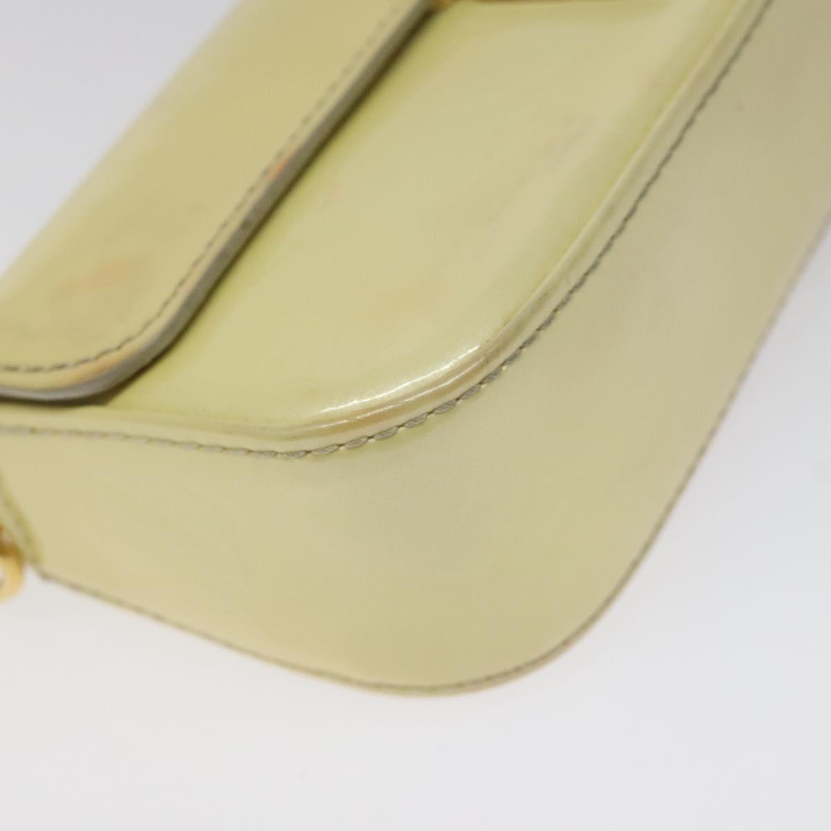 LOUIS VUITTON Vernis Pochette lagoon Glasses Case Perle M91801 LV Auth 118256