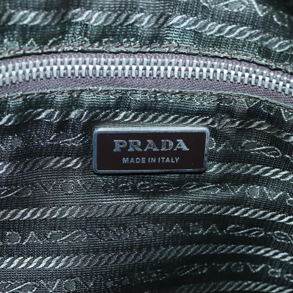 PRADA Shoulder Bag Nylon Blue Silver Auth 118258