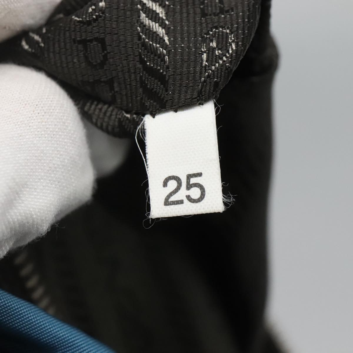 PRADA Shoulder Bag Nylon Blue Silver Auth 118258