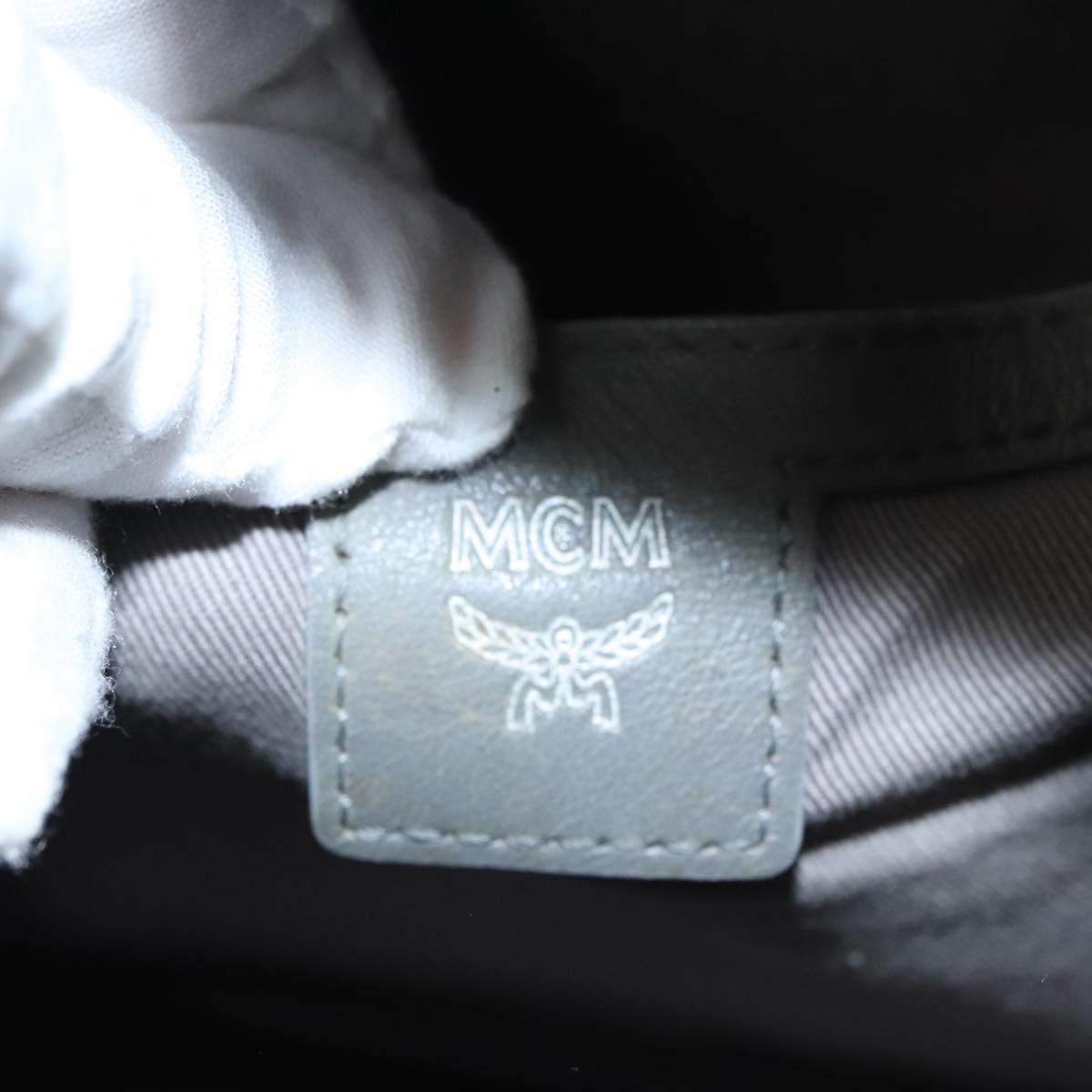 MCM Vicetos Logogram Backpack PVC Leather Pink Silver Auth 118259