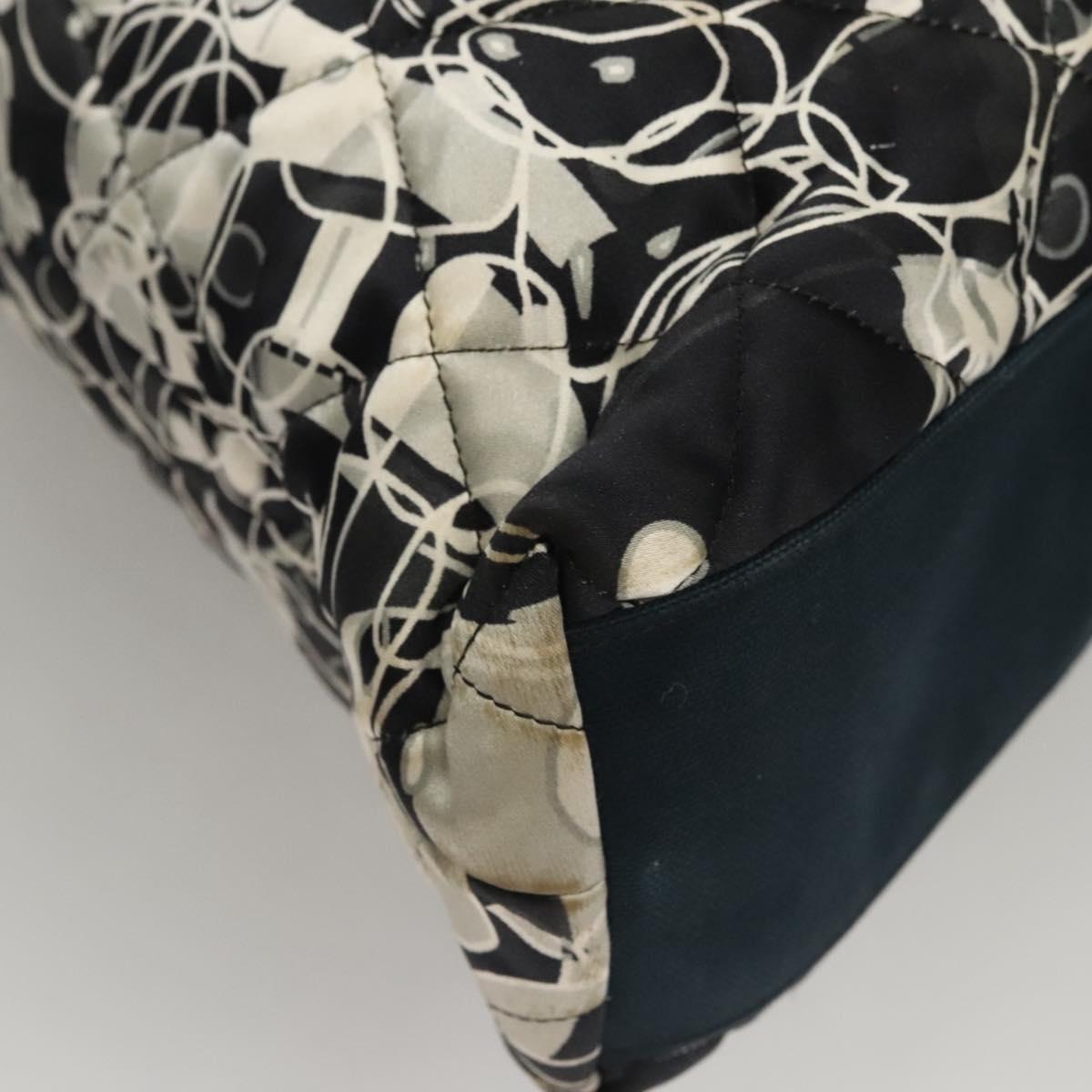 CHANEL Matelasse Chain Shoulder Bag Silk Black CC Auth 118262