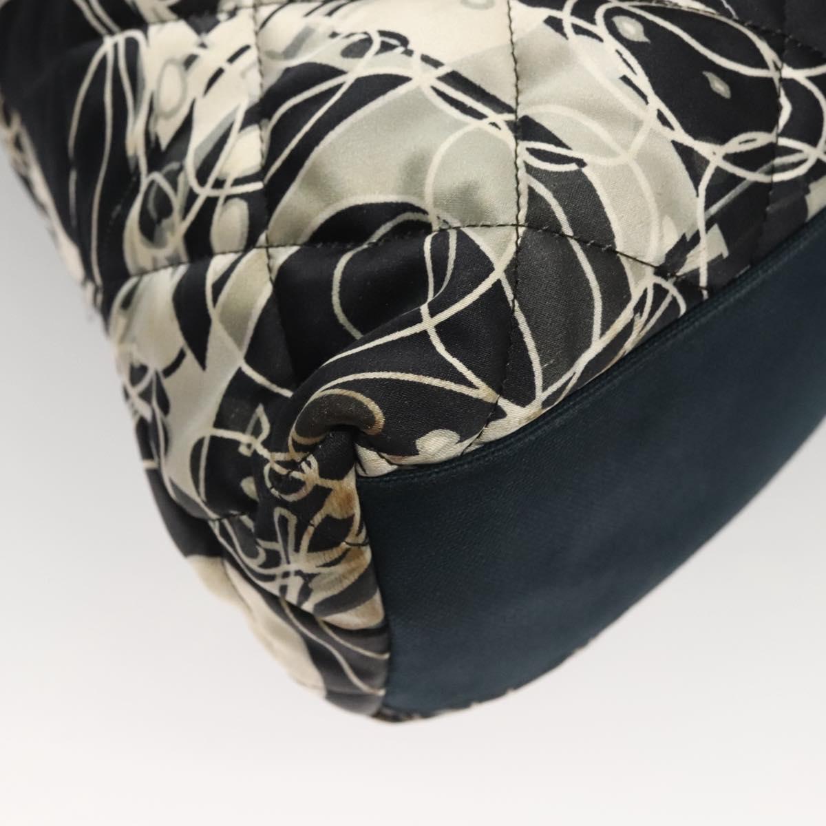 CHANEL Matelasse Chain Shoulder Bag Silk Black CC Auth 118262