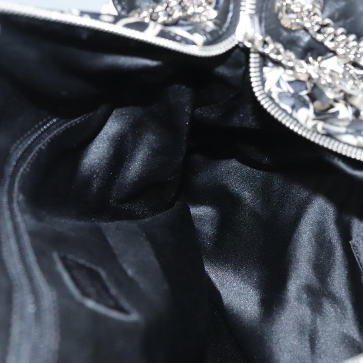 CHANEL Matelasse Chain Shoulder Bag Silk Black CC Auth 118262