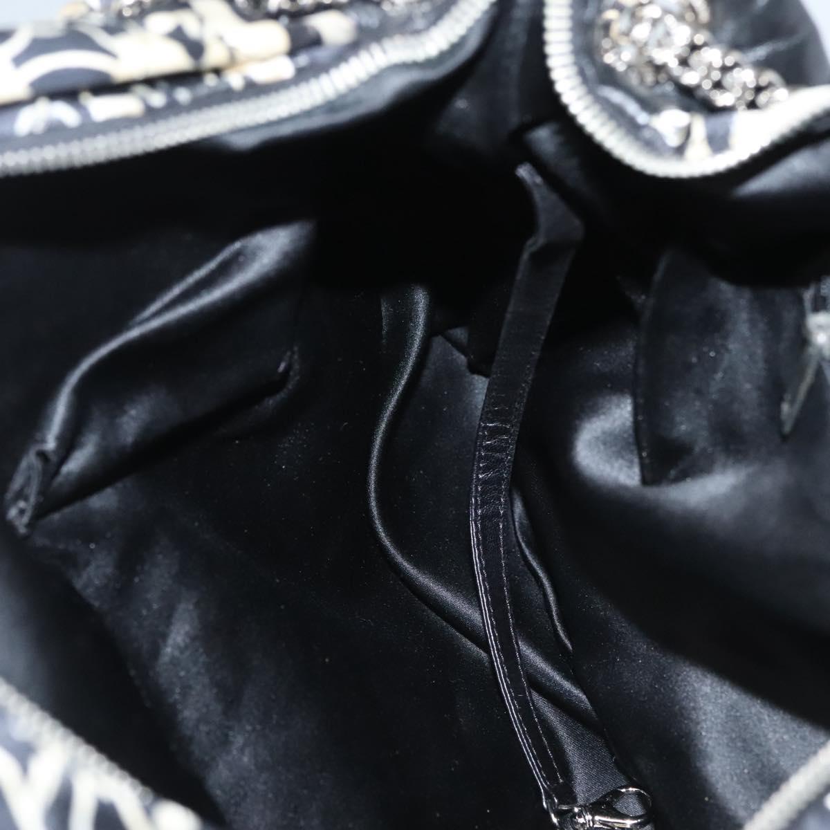 CHANEL Matelasse Chain Shoulder Bag Silk Black CC Auth 118262