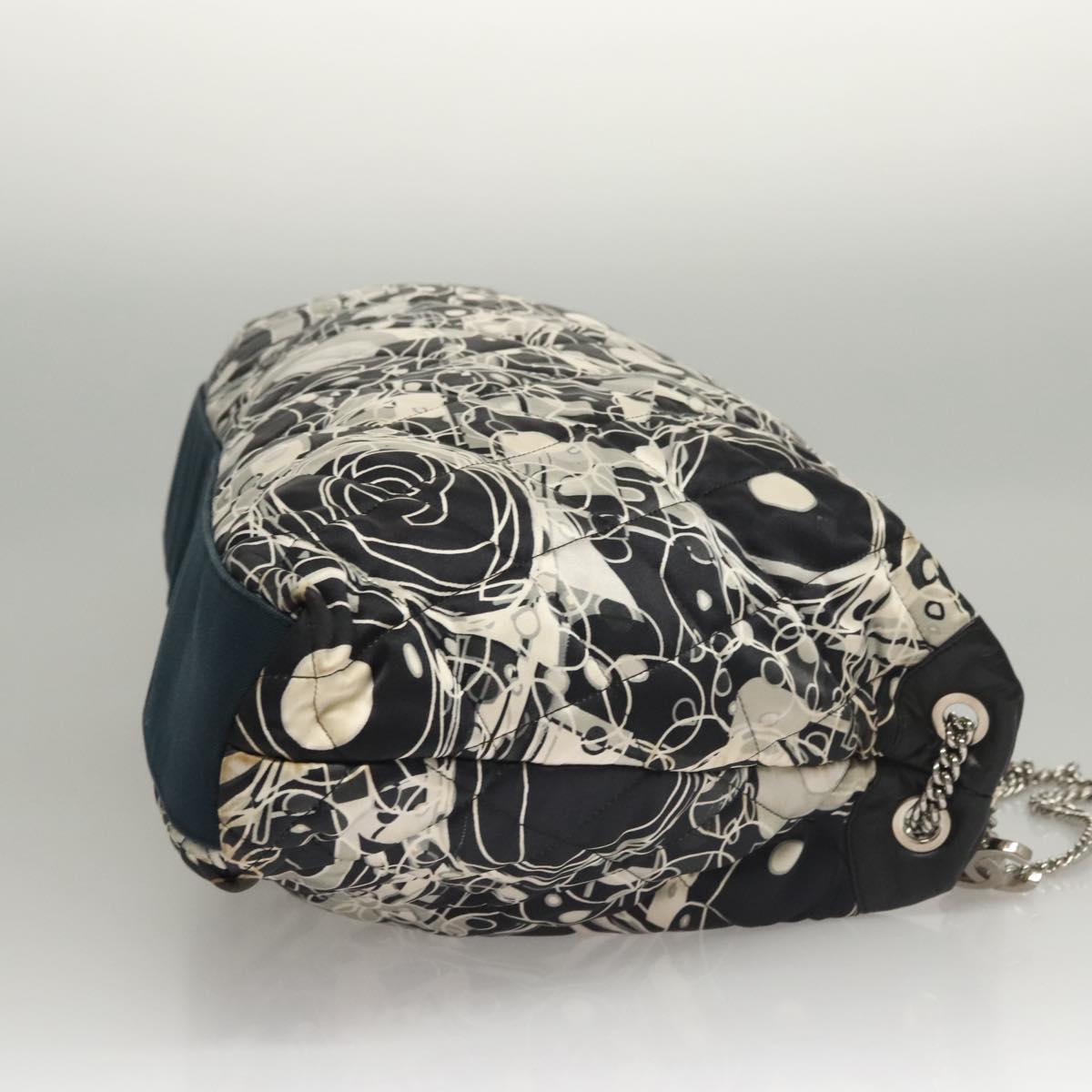 CHANEL Matelasse Chain Shoulder Bag Silk Black CC Auth 118262