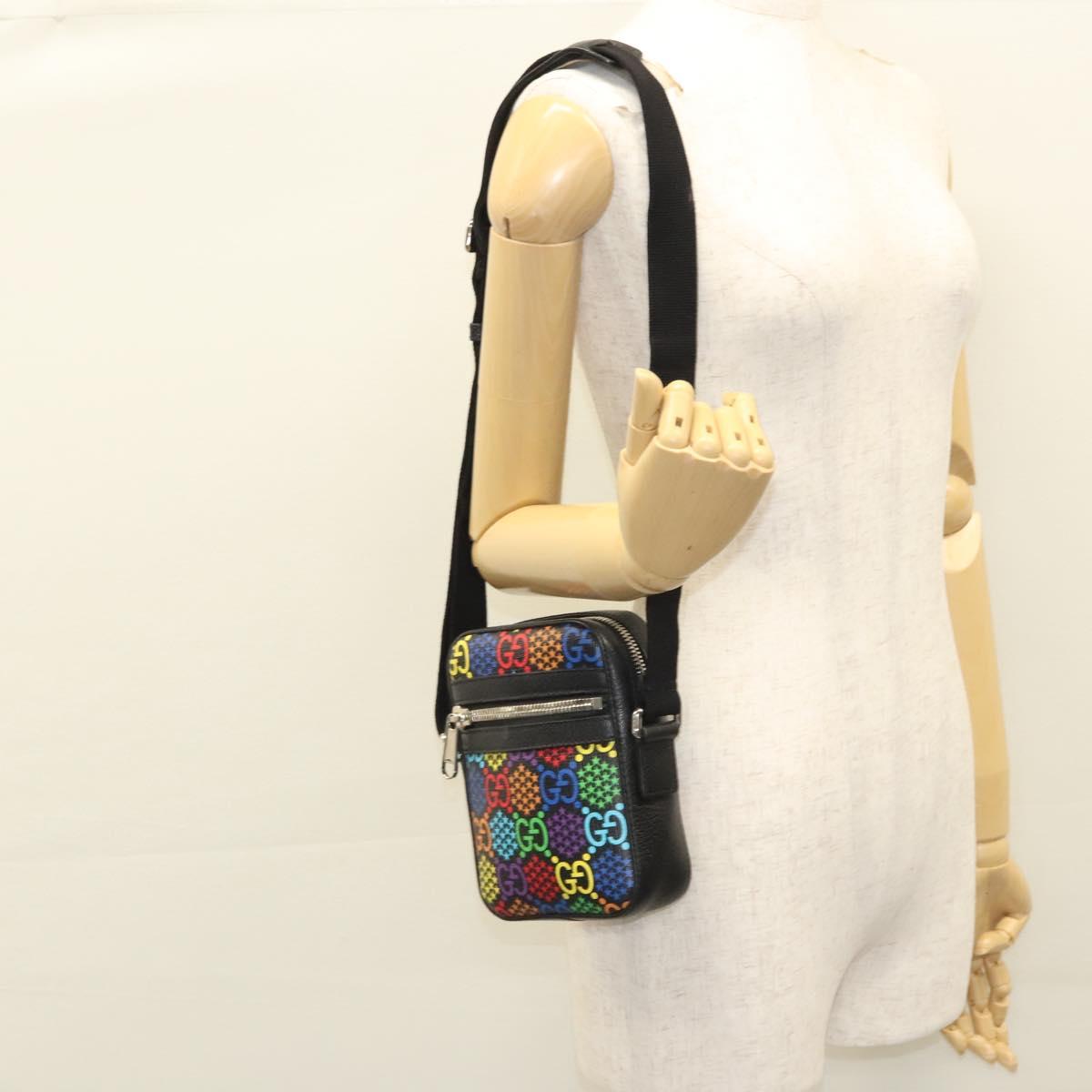 GUCCI GG Psychedelic Shoulder Bag Multicolor Silver 598103 Auth 118263