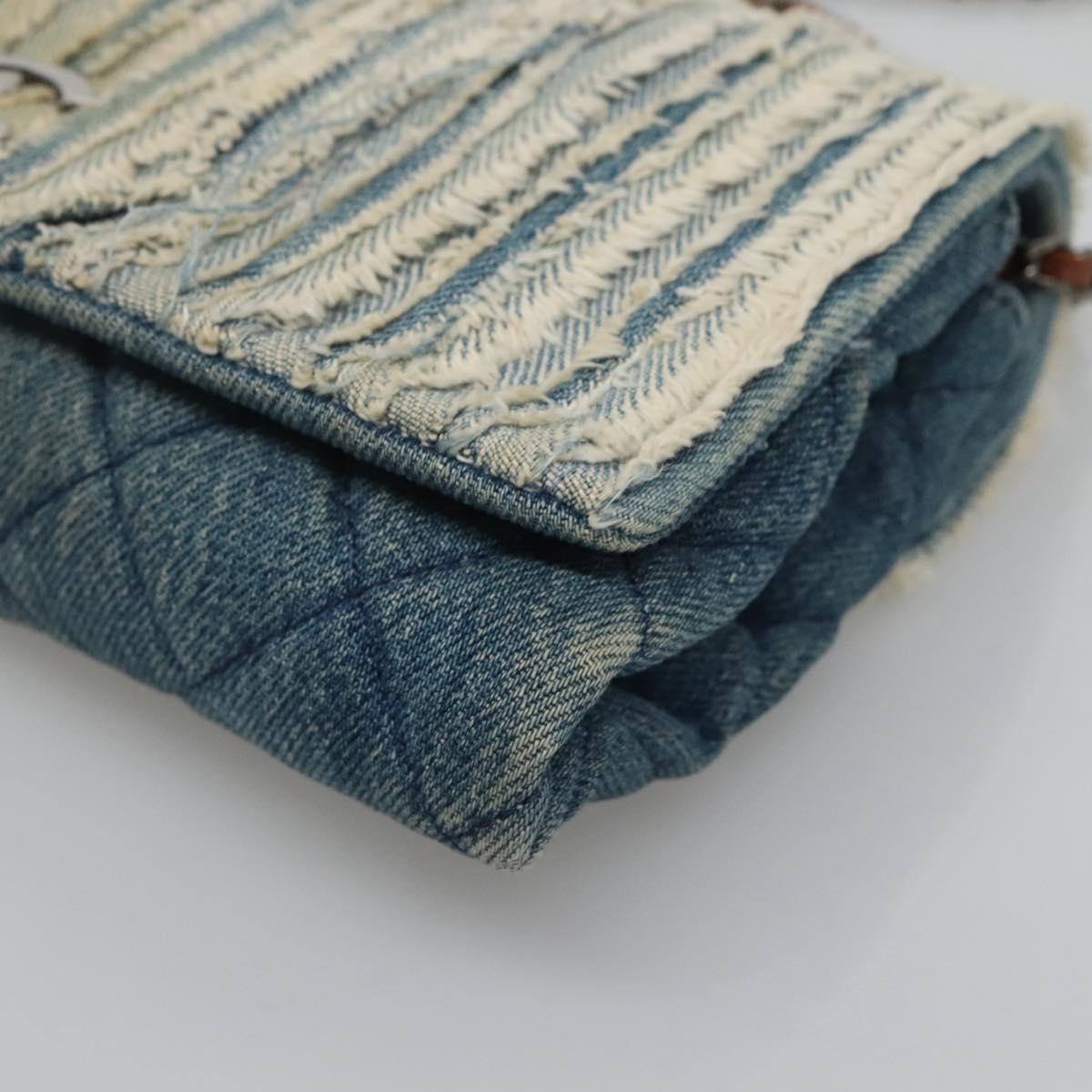 CHANEL Matelasse Chain Shoulder Bag Denim Blue CC Auth 118265