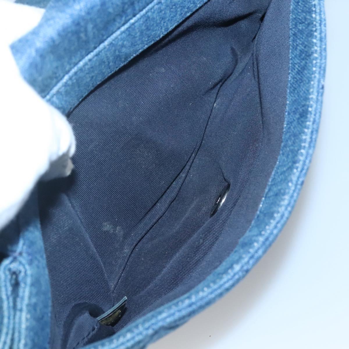 CHANEL Matelasse Chain Shoulder Bag Denim Blue CC Auth 118265