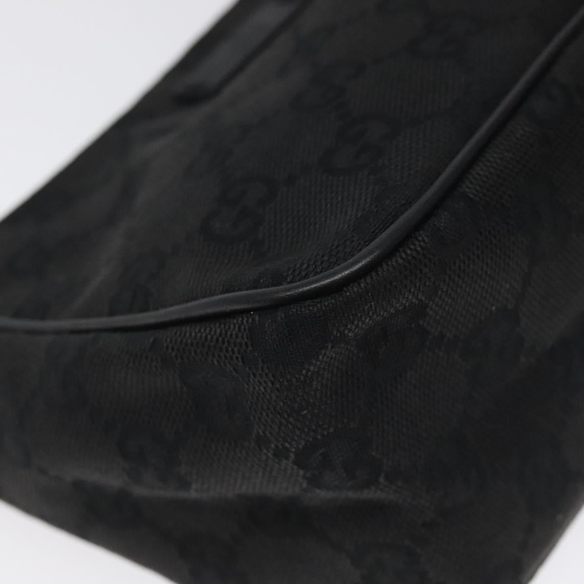 GUCCI GG Canvas Accessory Pouch Black Gold 106644 Auth 118268