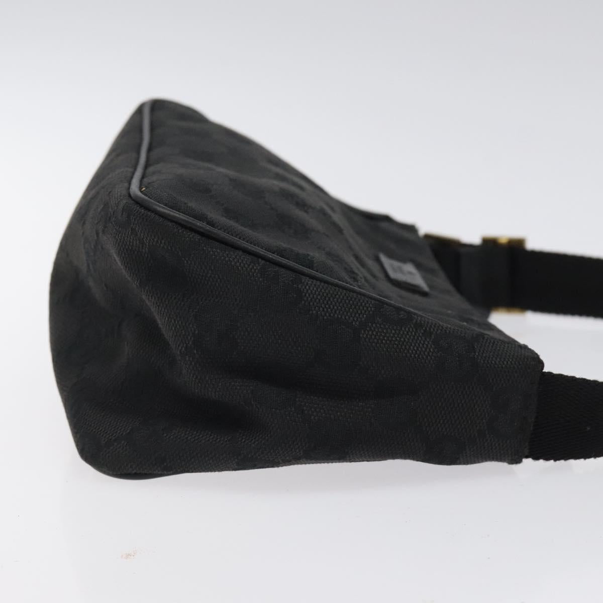 GUCCI GG Canvas Accessory Pouch Black Gold 106644 Auth 118268