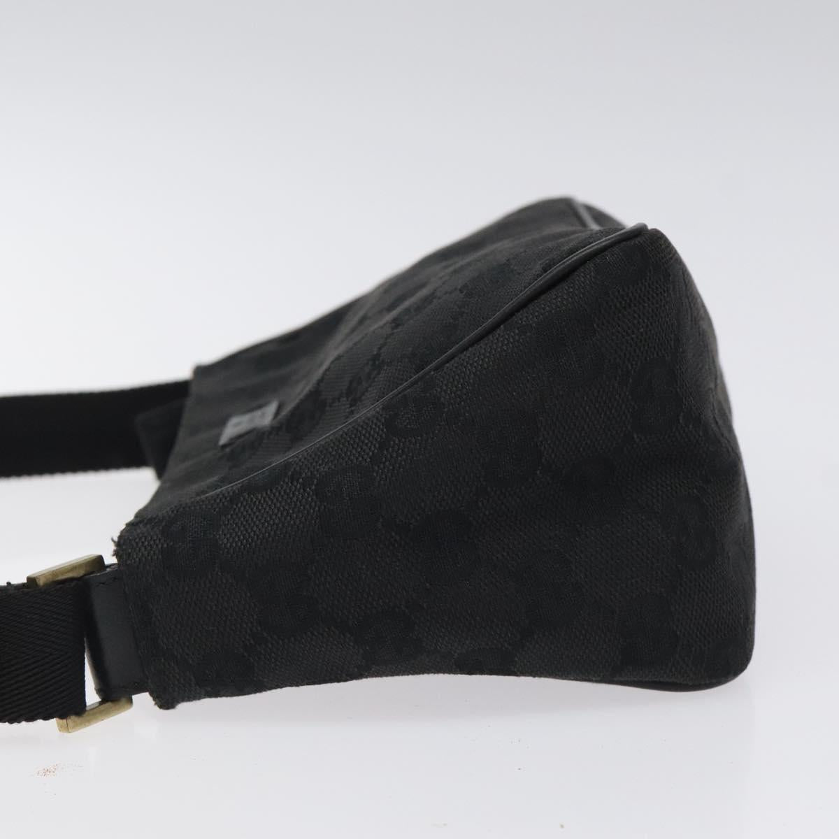 GUCCI GG Canvas Accessory Pouch Black Gold 106644 Auth 118268