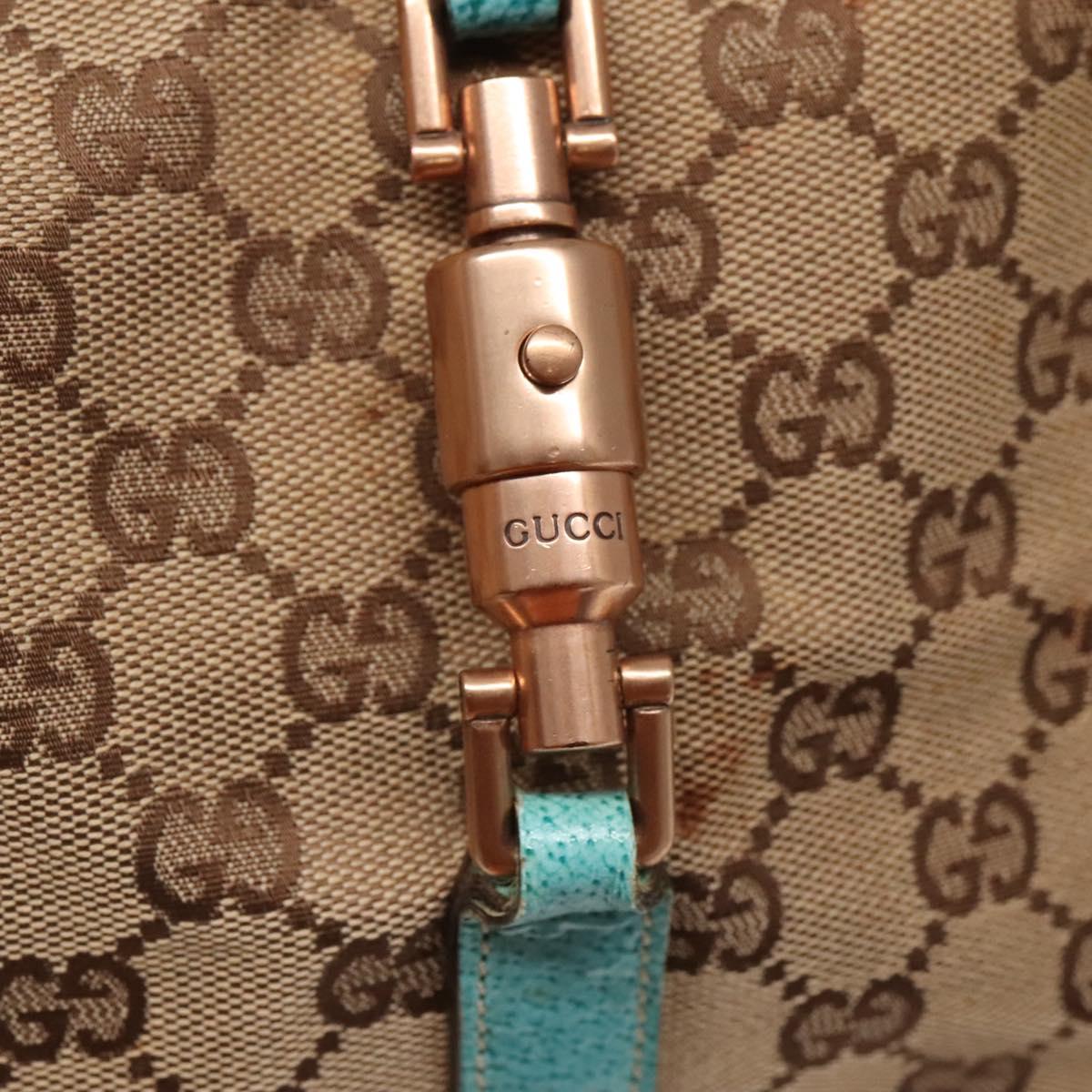 GUCCI GG Canvas Jackie Shoulder Bag Beige 124407 Auth 118283
