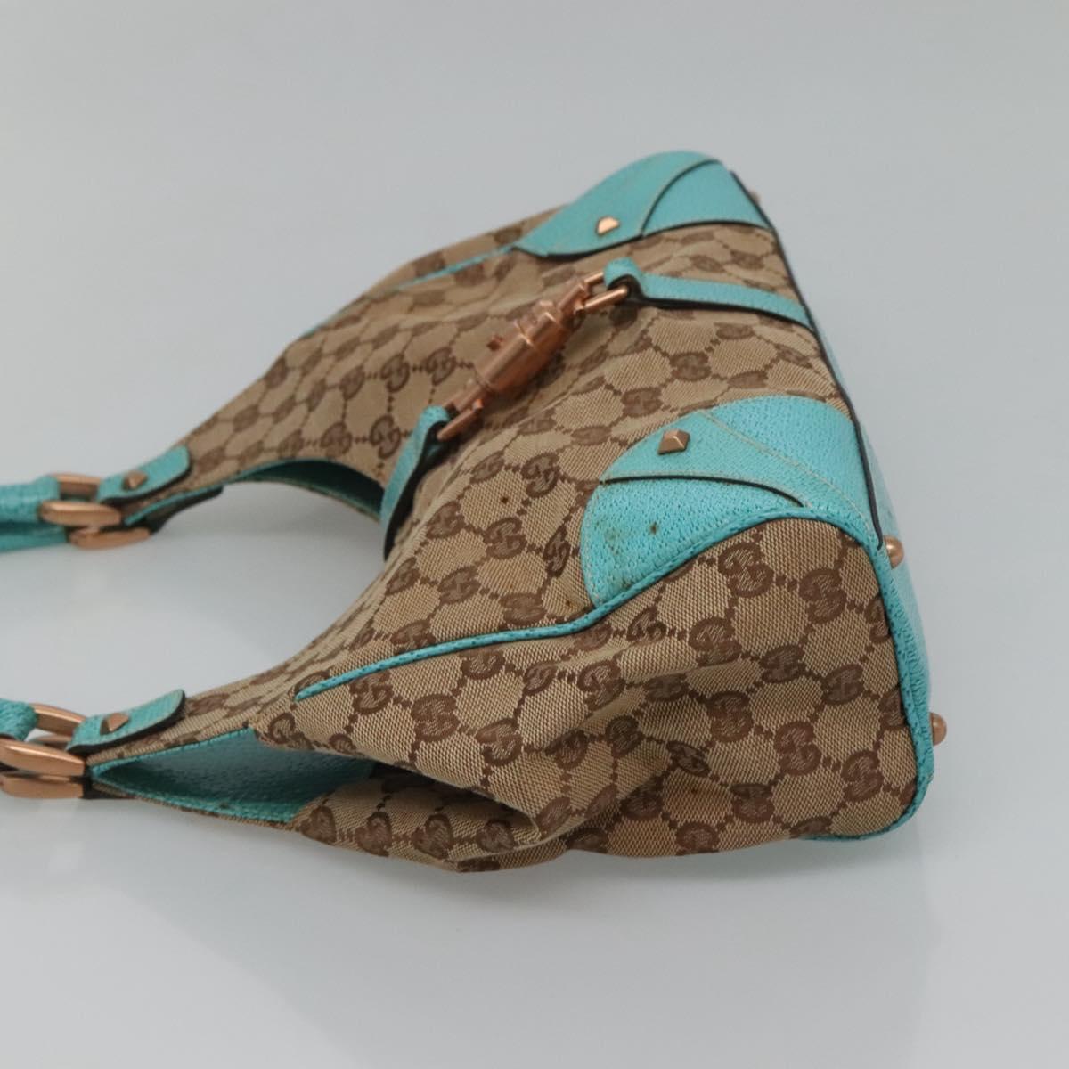 GUCCI GG Canvas Jackie Shoulder Bag Beige 124407 Auth 118283