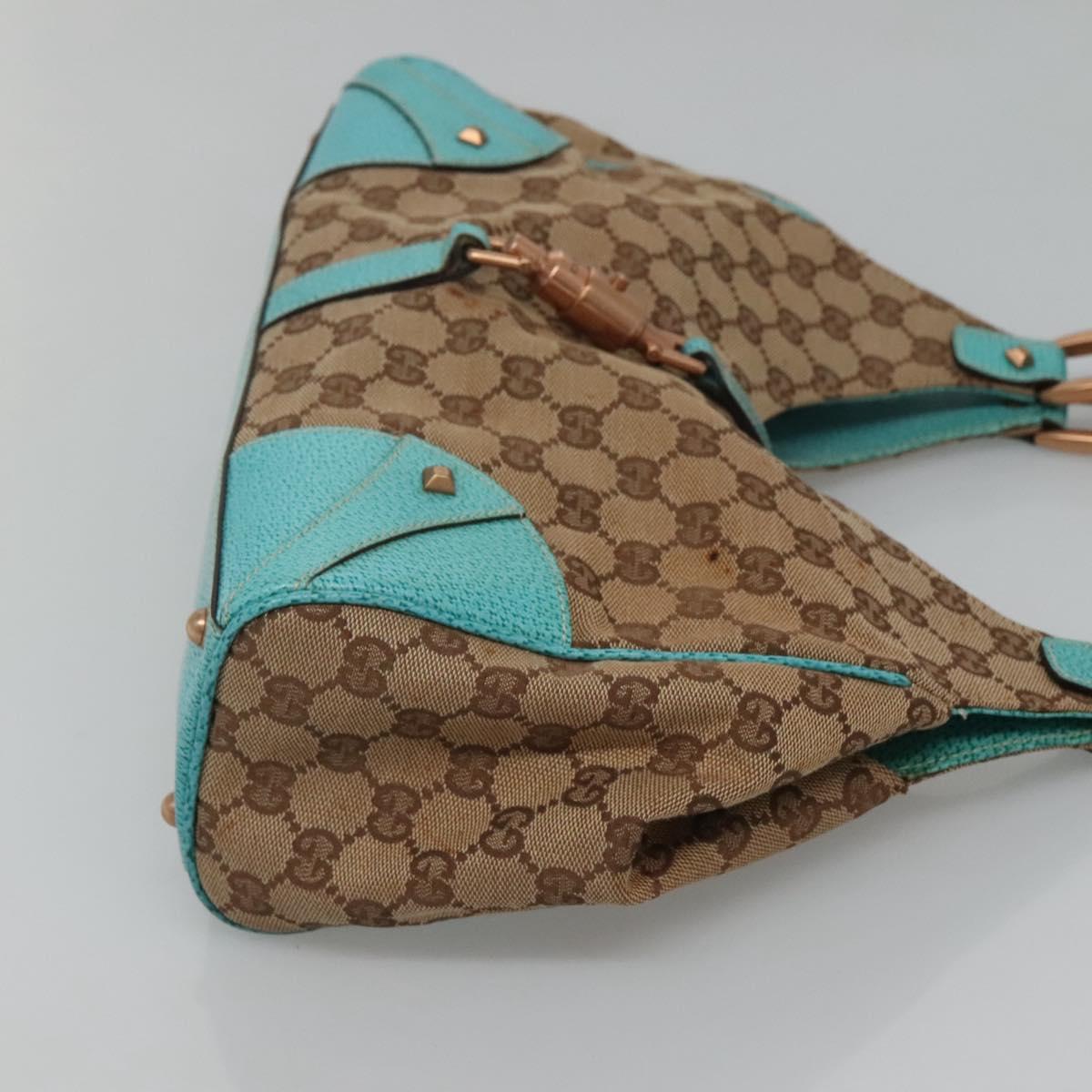 GUCCI GG Canvas Jackie Shoulder Bag Beige 124407 Auth 118283
