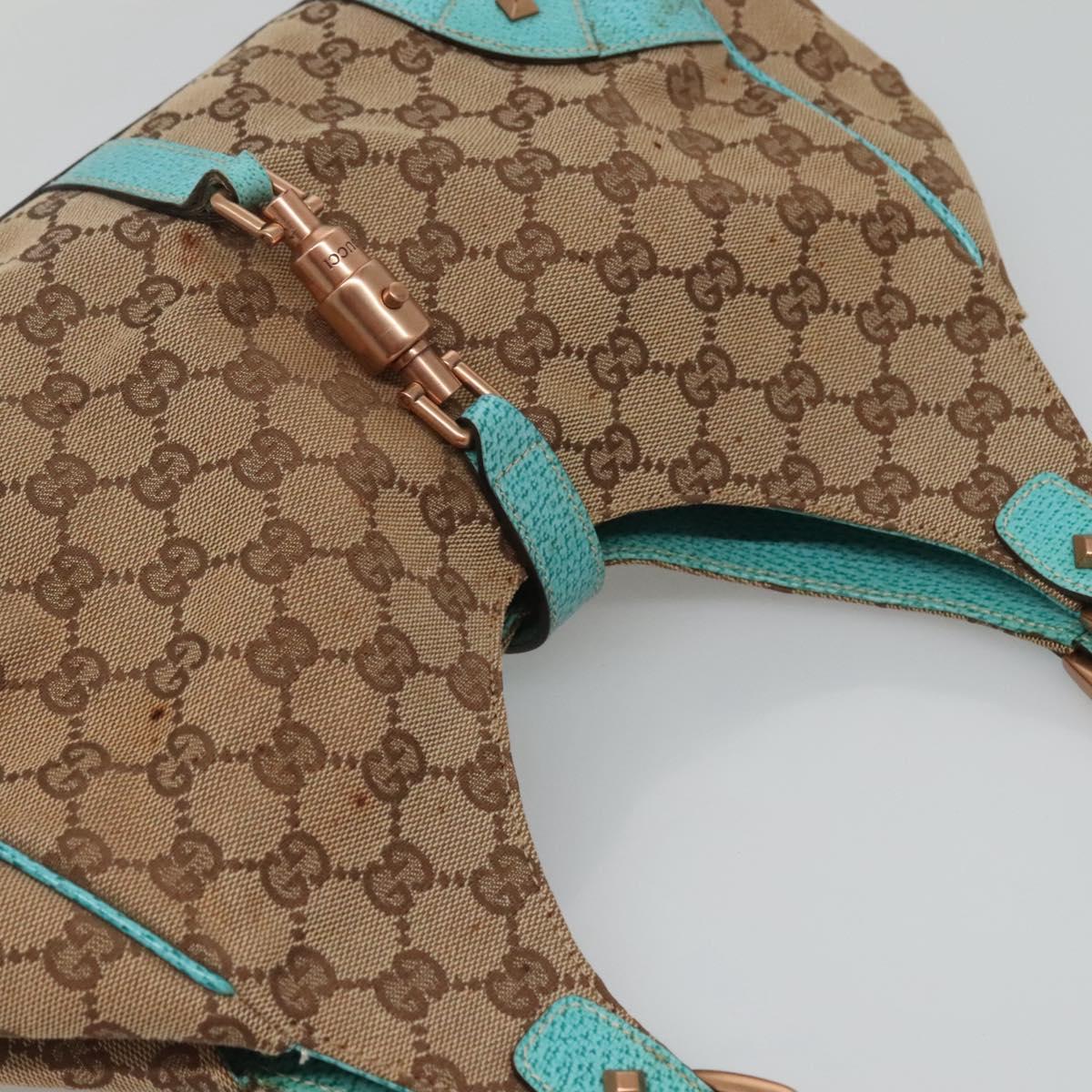 GUCCI GG Canvas Jackie Shoulder Bag Beige 124407 Auth 118283