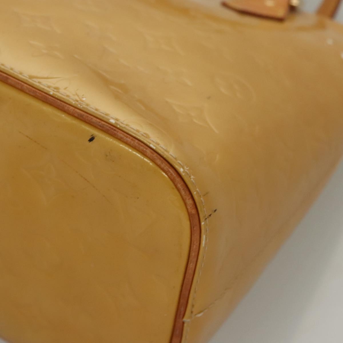 LOUIS VUITTON Monogram Vernis Houston Hand Bag Beige M91004 LV Auth 118288