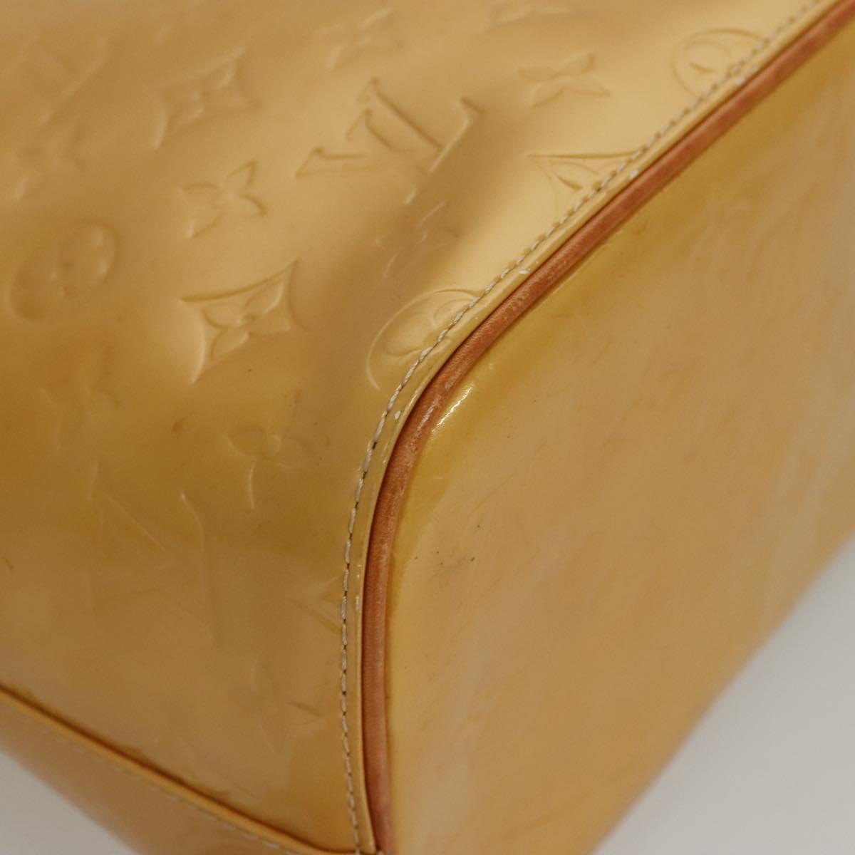 LOUIS VUITTON Monogram Vernis Houston Hand Bag Beige M91004 LV Auth 118288