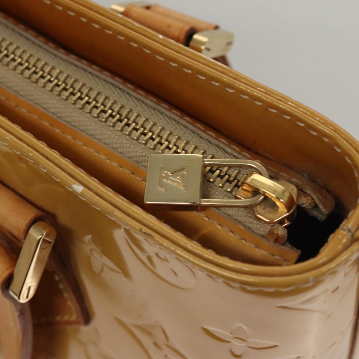 LOUIS VUITTON Monogram Vernis Houston Hand Bag Beige M91004 LV Auth 118288