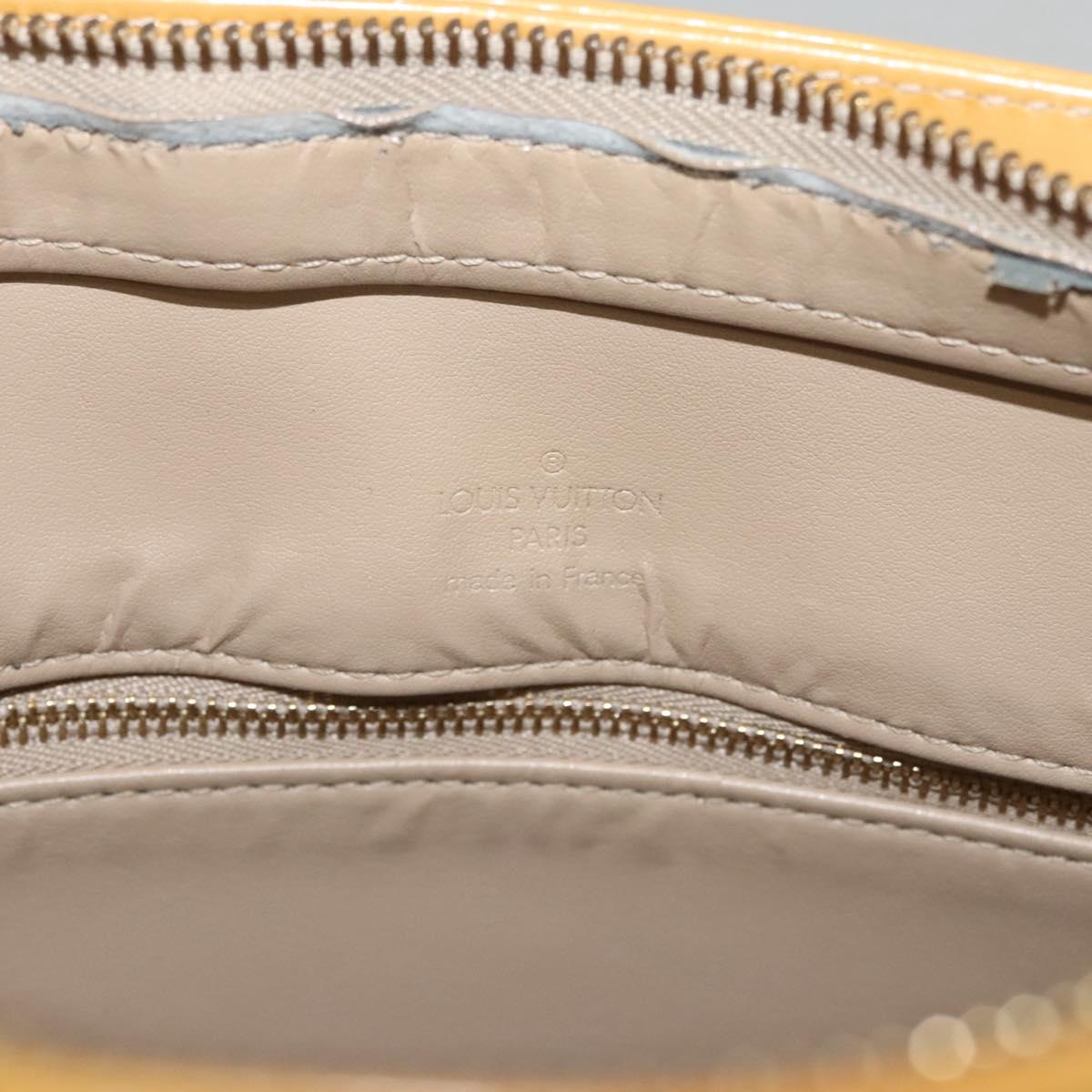 LOUIS VUITTON Monogram Vernis Houston Hand Bag Beige M91004 LV Auth 118288